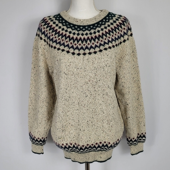 Northern Reflections Sweaters - Vintage Northern Reflections Fair Isle Wool Sweater Large Nordic Knit Pullover